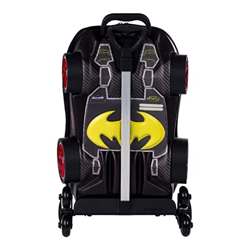 Mochila Escolar 3D com 6 Rodinhas Batman Chrome Wheels - Maxtoy