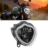 LED Headlights for Kawasaki Vulcan S 650, Front Light with Halo Ring Headlamp with DRL High Beam low Beam for Kawasaki Vulcan S 650 EN650 2015-2025 Accessories, Replace #YGJM-0031