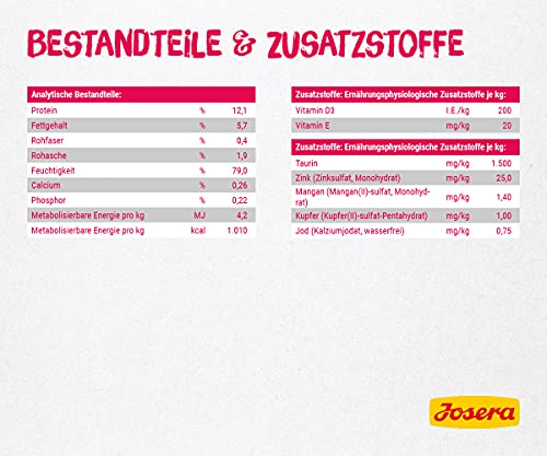 JOSERA Filet Huhn mit Rind (16 x 70 g) | Adult | Premium Nassfutter für ausgewachsene Katzen | Huhn & Rind mit 40% Hühnerfilet | getreidefrei | Katzenfutter nass im Frischebeutel | 16er Pack