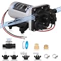 [Upgraded Version] 12V DC RV Fresh Water Pump, 5.5GPM 55PSI, Five Chamber Self-Priming Diaphragm Pump with Heavy Duty Pressure Switch & Strainer for RV, Marine, Yacht, Caravan, Camper