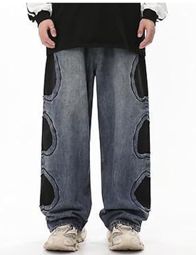Men's Baggy Jeans Y2k Wide Leg Denim Jeans Hip Hop Skater Skateboard Pants Straight Leg Jeans3