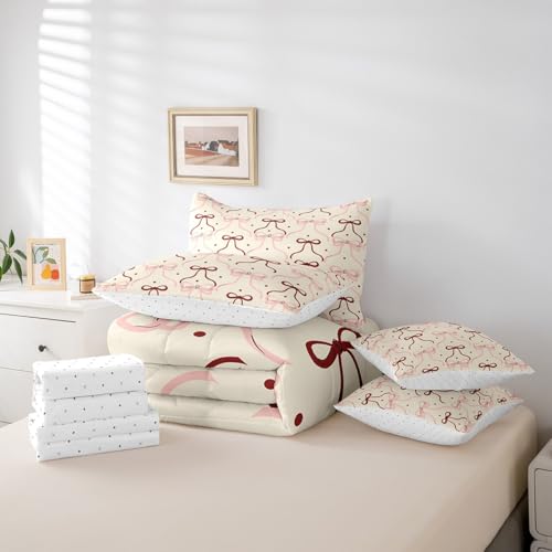Parure de lit 7 pièces pour lit double avec taies d'oreiller motif princesse