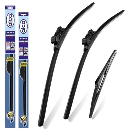alca - alca Germany Fits Renault Captur 2016-2020 Set of 3 Windscreen Wiper Blades Super Flat Front Rear 26"14"TLB 11"L ASF2614TLB11L
