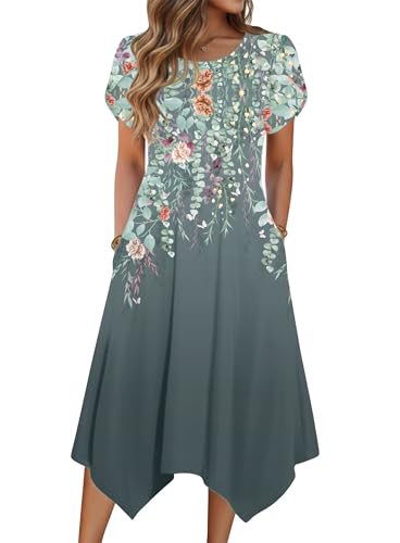 Zeagoo Midi Dresses for Women Casual Womens Casual Summer Dresses Cotton