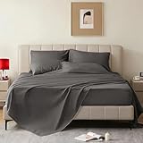 USXIBEI Queen Sheet Set - 6 Piece Sheets Queen Size Bed Set - Breathable & Cooling Hotel Luxury Bedding Set - Soft & Comfy Fully Elasticized 16' Deep Pocket Queen Sheets (Queen Dark Grey)