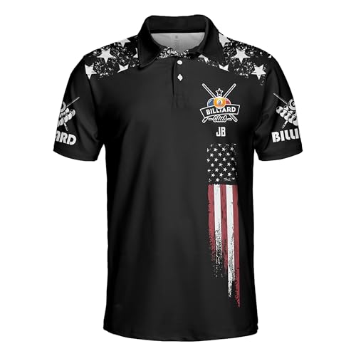 SHAANT Personalized Billiards Polo Shirt for Men, 9 Ball Pool Shirts, Custom Billiard Jerseys, Billiards Team Shirts3