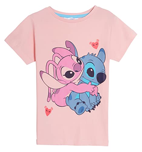 Disney Girls 3 Pack Lilo and Stitch T-Shirts Kids Angel Summer Top Short Sleeve Tees4