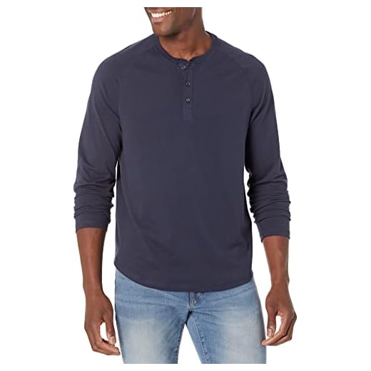 Amazon Essentials Long Sleeve Shirt for Men, Regular-Fit Henley, Available in Big & Tall, Navy, X-Large