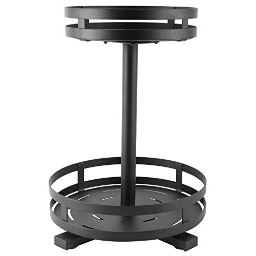 Hyddnice 2 Tier 360 Degree Rotatable Spice Rack Steel Kitchen Cabinet Organizer Shelf Multi-Function Storage Floor Type #TOP6