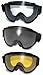 3 Pair GLOBAL VISION Windshield Padded Goggles Clear Smoke & Yellow Lens Fits Over Most Glasses Antifog Coating Great for Paintball Airsoft ATV Motorcycle Meets ANSI Z87.1 Standards for Safety Eyewear