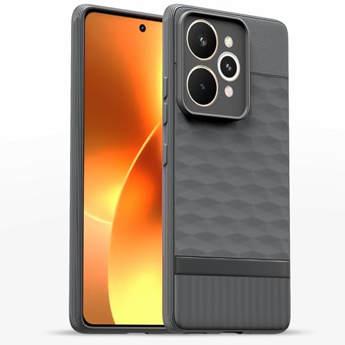 Image of Pikkme Back Cover for Realme 15 5G Camera Protection 3D Hexa Cube Design Silicone Protective Bumper Case (Grey)