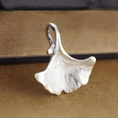 Colgante de Plata 925 con Hoja de Ginkgo Biloba A2739 (Solo Dije)