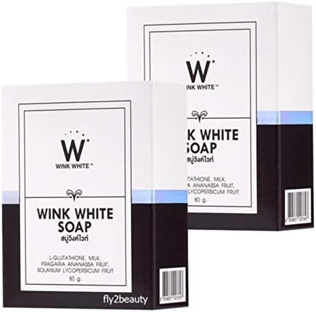 New Formula Wink White Gluta Pure Soap Anti Aging Face& Body Bar Soap 80 g x 2 bar