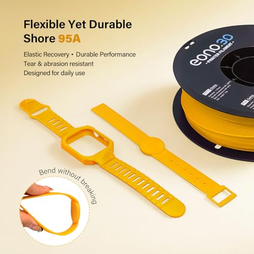 Image of Matte TPU Filament 1.75mm, 1kg - Shore 95A Flexible & Durable TPU, Matte Yellow, Low-Gloss Matte Finish, Minimal Layer Lines, for Phone Cases, Wearables & Functional Parts