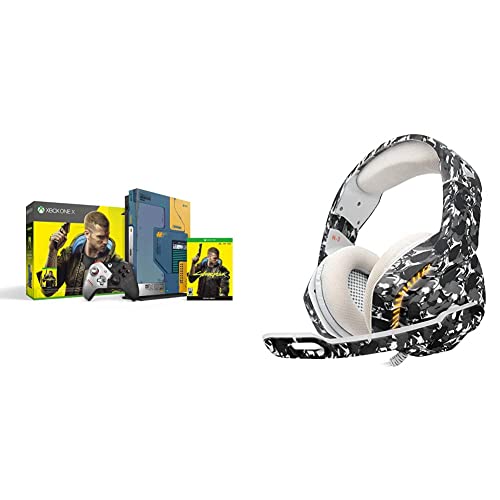 Xbox One X Cyberpunk 2077 Limited Edition Bundle (1TB)+Cosmic Byte H3 Gaming Headphone with Mic for PC, Laptops, Mobiles, PS4, Xbox One (Camo B