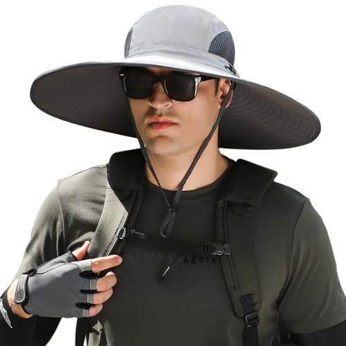 KAICAILA Chapéu de sol de aba larga para homens e mulheres proteção UV ventilado ao ar livre chapéus
