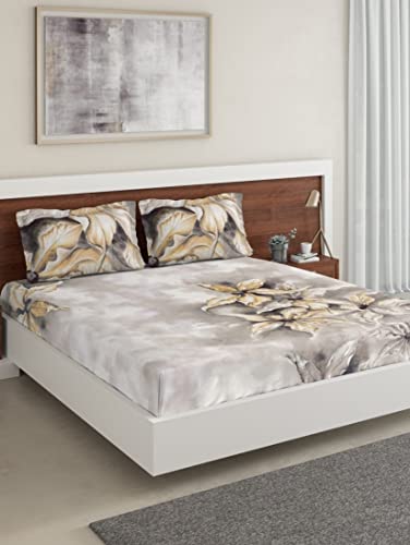 Image of DDECOR - Cashmere 100% Cotton Double Bedsheet with 2 Pillow Covers, King Size, Yellow