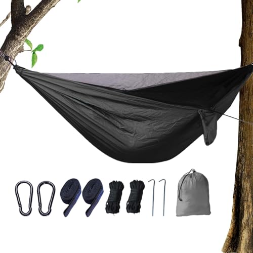 Hamaca con red | Red de dormir para mochilero, hamaca plegable con malla para mosca para mochileros al aire libre, patio trasero senderismo