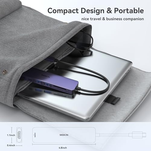 Image of USB C Hub HDMI Adapter for MacBook Pro /Air, MOKiN 7 in 1 USB C Dongle with HDMI
