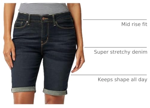 Image of Levi Strauss Signature Gold Women's Mid-Rise Bermuda Shorts Stretch Denim (Available in Plus Size)