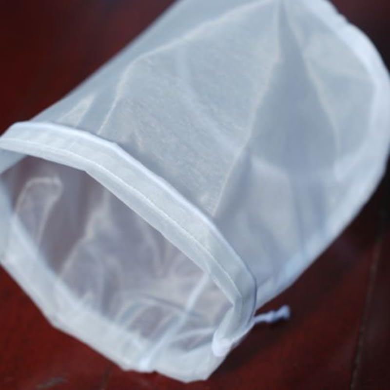 Set mit 2 Nylon-Siebbeuteln, 20 x 30 cm, feinmaschig, für Nussmilch, Suppen und Saftzubereitung (160 Mikron)