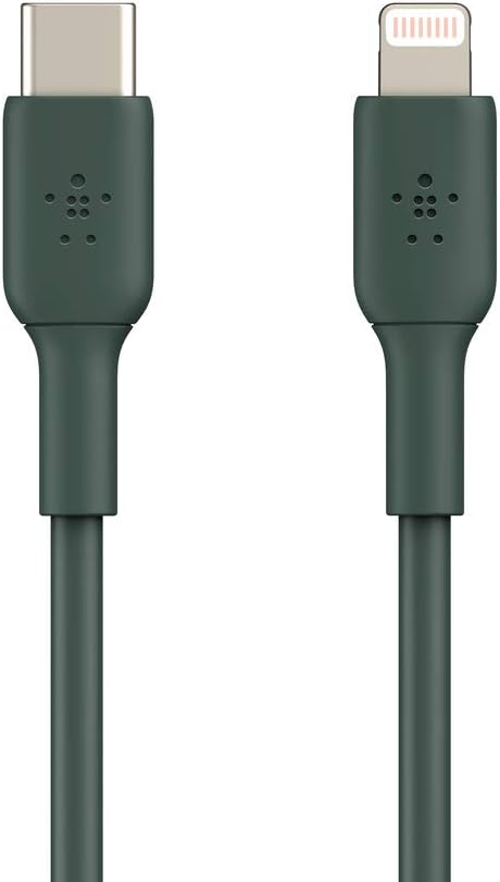 BelkinUSB-C to Lightning Cable (iPhone Fast Charging Cable for iPhone 14, 13, 12 or earlier) Boost Charge MFi-Certified iPhone USB-C Cable (Midnight Green, 1m)