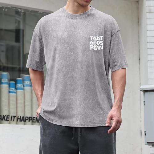 Image of BINTEHGS God Christian T Shirts for Men Jesus Faith Shirt Acid Wash Oversized Tees Bible Verse Graphic Vintage Tshirt