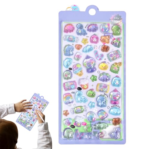 3D: mini decorativas en relieve, divertidas adhesivas fuertes, ventaja de diseño reutilizable de imaginación | Para estuches de teléfonos, diarios, tarjetas, planificador