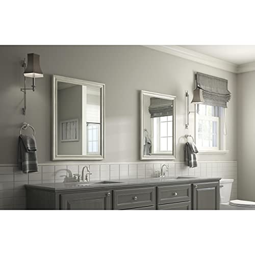 Delta Afmrm1-Nsh-R Wall Mount Vanity, Bedroom Or Bathroom Mirror, Hangs Horizontal Or Vertical, 28"X36" Framed Flush Mount Rectangular Mirror, Standard Glass, Vintage Nickel Frame #TOP3