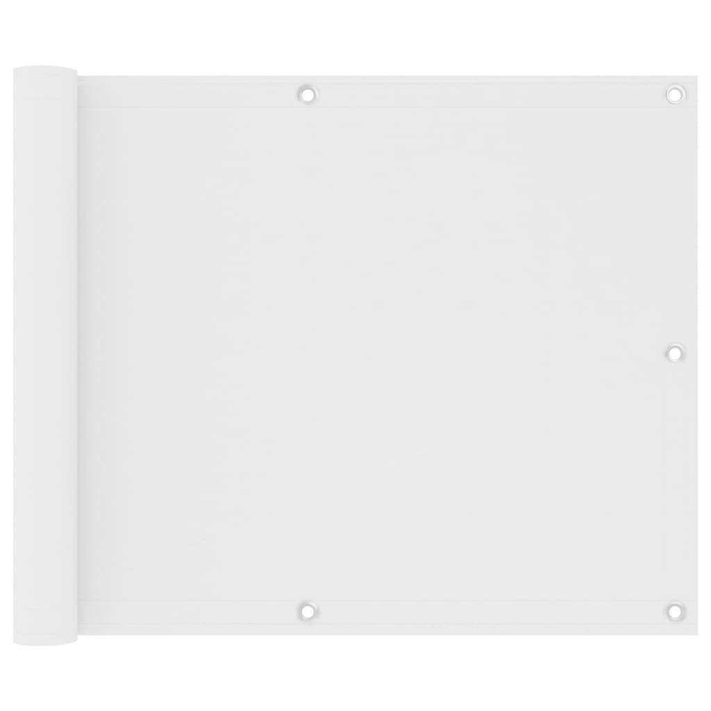 vidaXL White Balcony Screen - 75x300 cm Oxford Fabric, Waterproof and UV Protective with Aluminium Eyelets — image 1