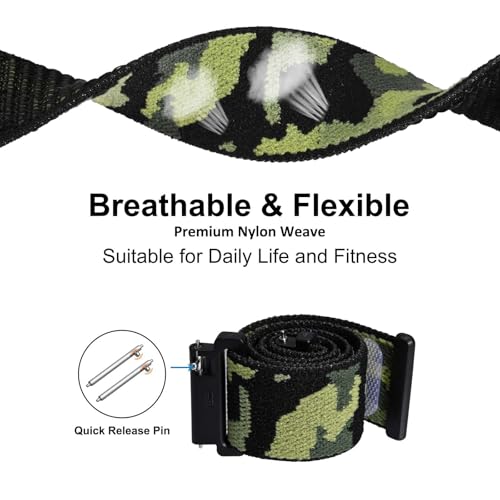 Image of WOCCI Adjustable Nylon Sport Watch Bands with Hook and Loop Fastener, Quick Release Watch Straps for Men and Women, Band Width 18mm 20mm 22mm
