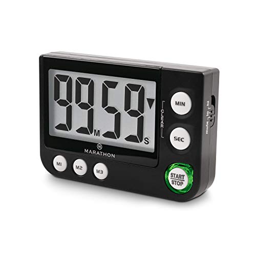 Marathon Large Display Countdown/Up Timer with Blinking Alarm and Adjustable Sound
