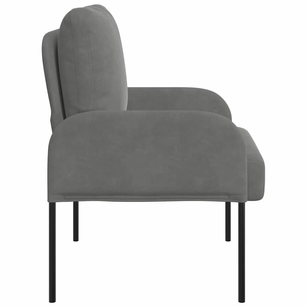 Nowoczesna 55 cm ciemnoszara sofa z poduszkami, ławka tapicerowana, sofa narożna, sofa wypoczynkowa, z wytrzymałymi metalowymi nogami, obicie poliestrowe, wygodne oparcie, idealna do salonu