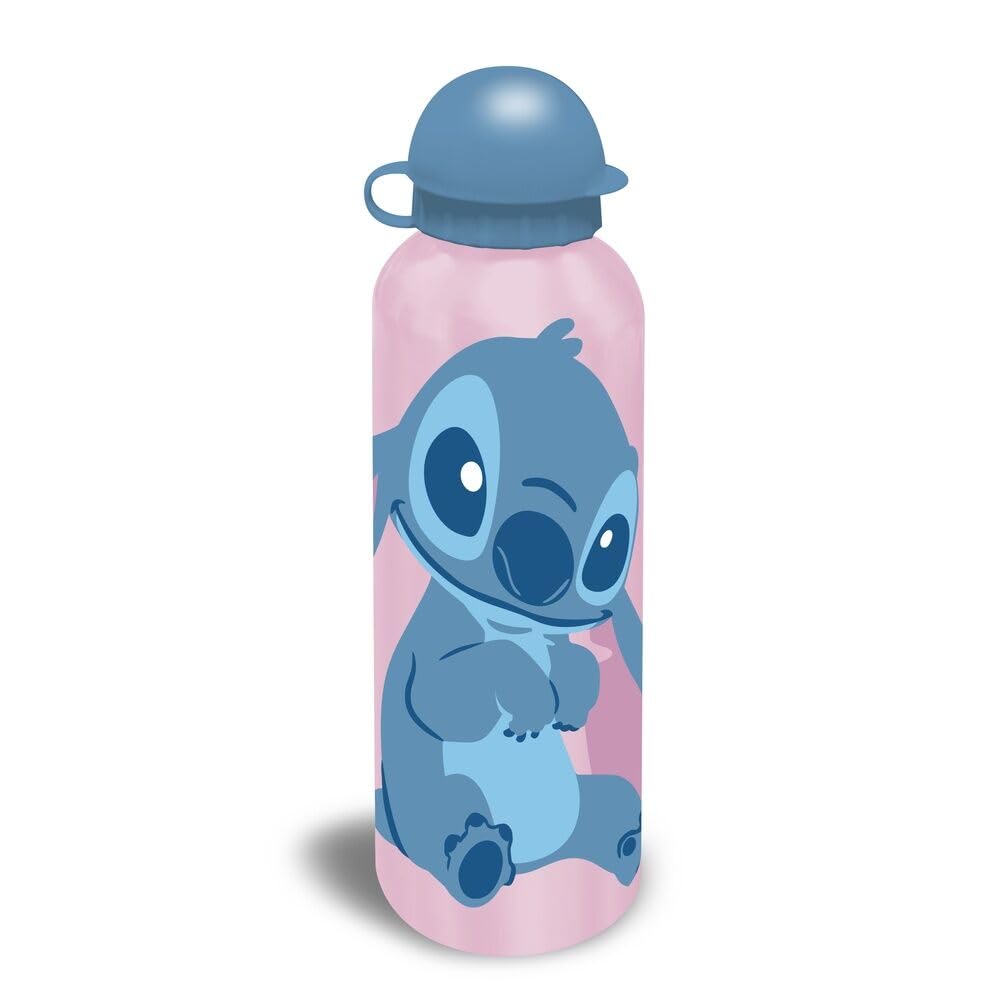 Srv Hub Boys Stitch Light Pink Disney Stitch Water Bottle For Kids – 500Ml Bpa Free Aluminium Bottle With Flip Straw Cap | Reusable Leakproof School Drinking Bottle For And Girls