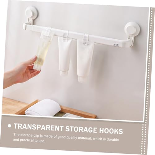 Mipcase 12個 透明収納フック付き歯磨き粉クリップ 簡単取り付けバスルーム収納アクセサリー 耐久性のあるシンプル設計で家用に
