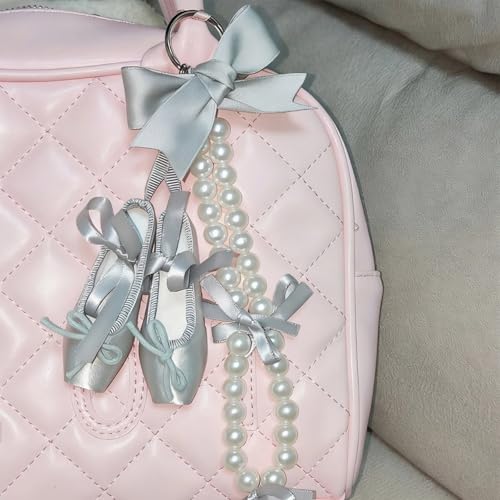 Accesorio de viaje diario estilo ballet con perlas y lazo 4