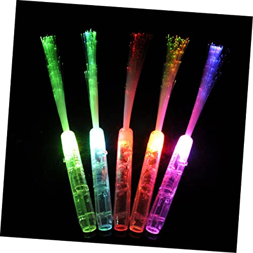 HOLIDYOYO 5個 光ファイバーフラッシュバー パーティーグッズ LEDグロースティック ledライトスティック フェスティバルグロースティック グローおもちゃ 円形 小道具 用品