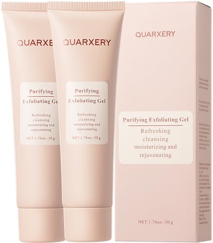 QUARXERY Purifying Exfoliating Gel 2Pcs:Gentle for Face - Facial Peeling Gel Scrub for Face Cleans Dirt & Oils