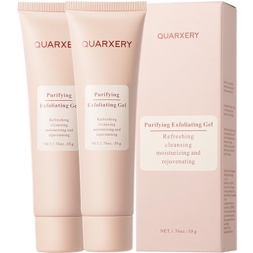 QUARXERY Purifying Exfoliating Gel 2Pcs:Gentle for Face - Facial Peeling Gel Scrub for Face Cleans Dirt & Oils