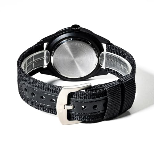 Image of Black Outdoor Sport Watch MAR-043 | Tactical Analog Time, Date Window, Japanese Quartz, 5ATM Waterproof, Lightweight Breathable Strap, Work Outdoor Gift
