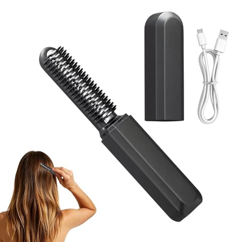 Mini Hair Straightener Tool, Straightening Curling Portable, Rechargeable Cordless Aid with Sturdy Build, Comfortable Reliable Daily Use, Premium Quality Styling Accessory, Women Girls Men Home