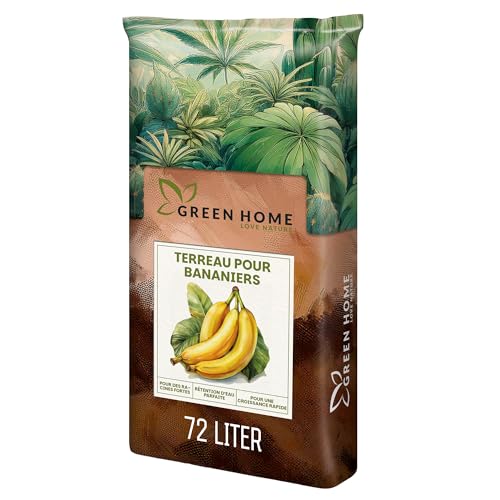 Green Home Terre pour Bananier 72L – Substrat Premium pour Bananier & Plantes Tropicales | Terreau Riche en Nutriments avec Engrais à Libération Lente |...