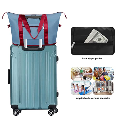 HUA ANGEL Women Travel Duffel Bag Lightweight Sport Gym Bag Waterproof Weekend Overnight Bag with Wet and Dry Separation Pocket for Travel Gym Training Yoga Fitness Swimming - Image 4