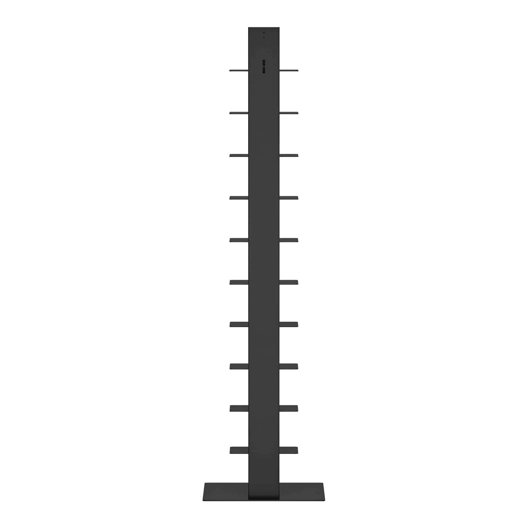 [en.casa] Bibliothèque Autoportante avec 10 Étagères pour CD DVD Livres Meuble de Rangement Polyvalente Design pour Salon Chambre Bureau Acier 150 x 39 x 39 cm Noir Mat