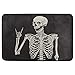 Halloween Doormat Home Decor Non Slip Washable Rock and Roll Skeleton Skull Boho Hippie Indoor Outdoor Entrance Bathroom Door Floor Mats Halloween Party Decorations Supplies,23.6 x 15.7 inch