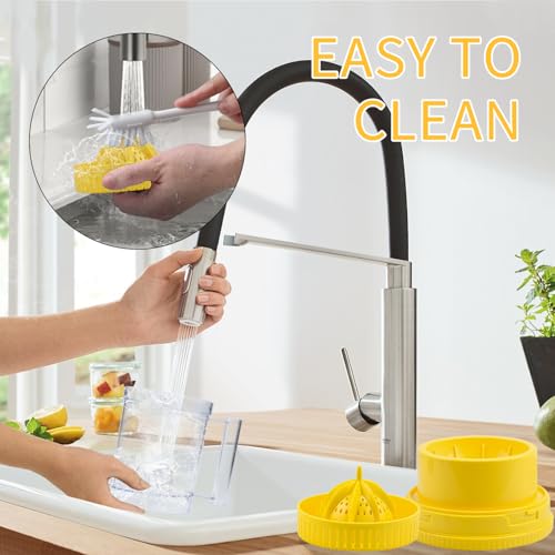 Electric Citrus Juicer, Rechargeable Juicer Machine with USB Cable and Cleaning Brush, Touch Button, Automatic Orange Lime Lemon Grapefruit Squeezer, Easy to Clean Portable Juicer, Yellow - Image 6
