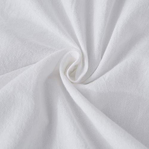 SORMAG Duvet Cover King Size 3 Piece, 100% Washed Cotton, 800 Thread Count Solid Color and Ultra Soft with Zipper Closure, Corner Ties, Simple Bedding Style, White - Thumbnail 4