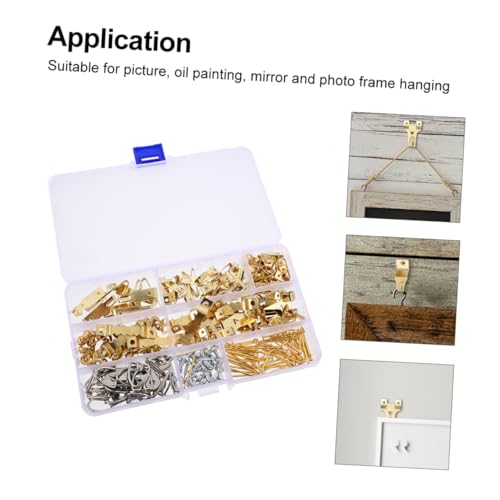 Image of Mikikit 224pcs Picture Hooks Kit Picture Hanging Hooks Organizer Box Easy Install Wall Mounting Hardware for Frames and Art Sturdy and Reusable