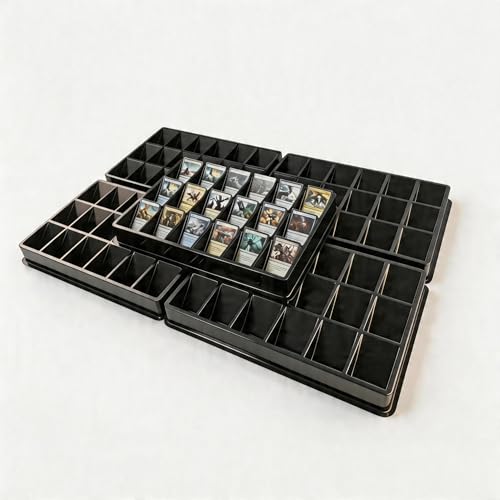 Coolbyl Card Sorting Tray 5ct 18 Compartment Each Stackable Trading Card Organizer for TCG Durable Card Storage Sorter for Sports MTG Cards