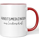 JUNIWORDS Tasse, Arbeitsmedizinerin aus Leidenschaft, Rot (6630985)